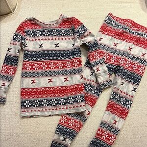 GAP Kids Fair Isle Pajama Set - Red, Navy & Light Gray